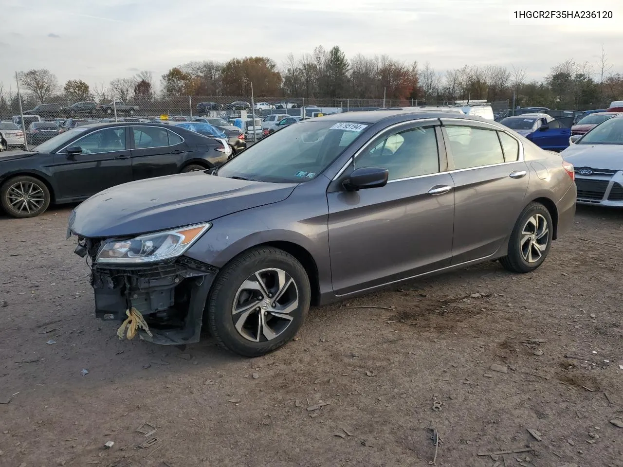 2017 Honda Accord Lx VIN: 1HGCR2F35HA236120 Lot: 78795194