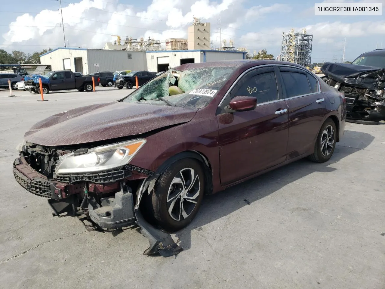 2017 Honda Accord Lx VIN: 1HGCR2F30HA081346 Lot: 78870924