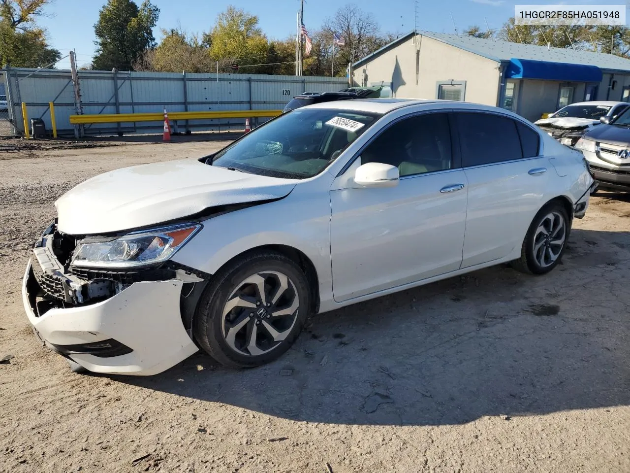 2017 Honda Accord Exl VIN: 1HGCR2F85HA051948 Lot: 79559474