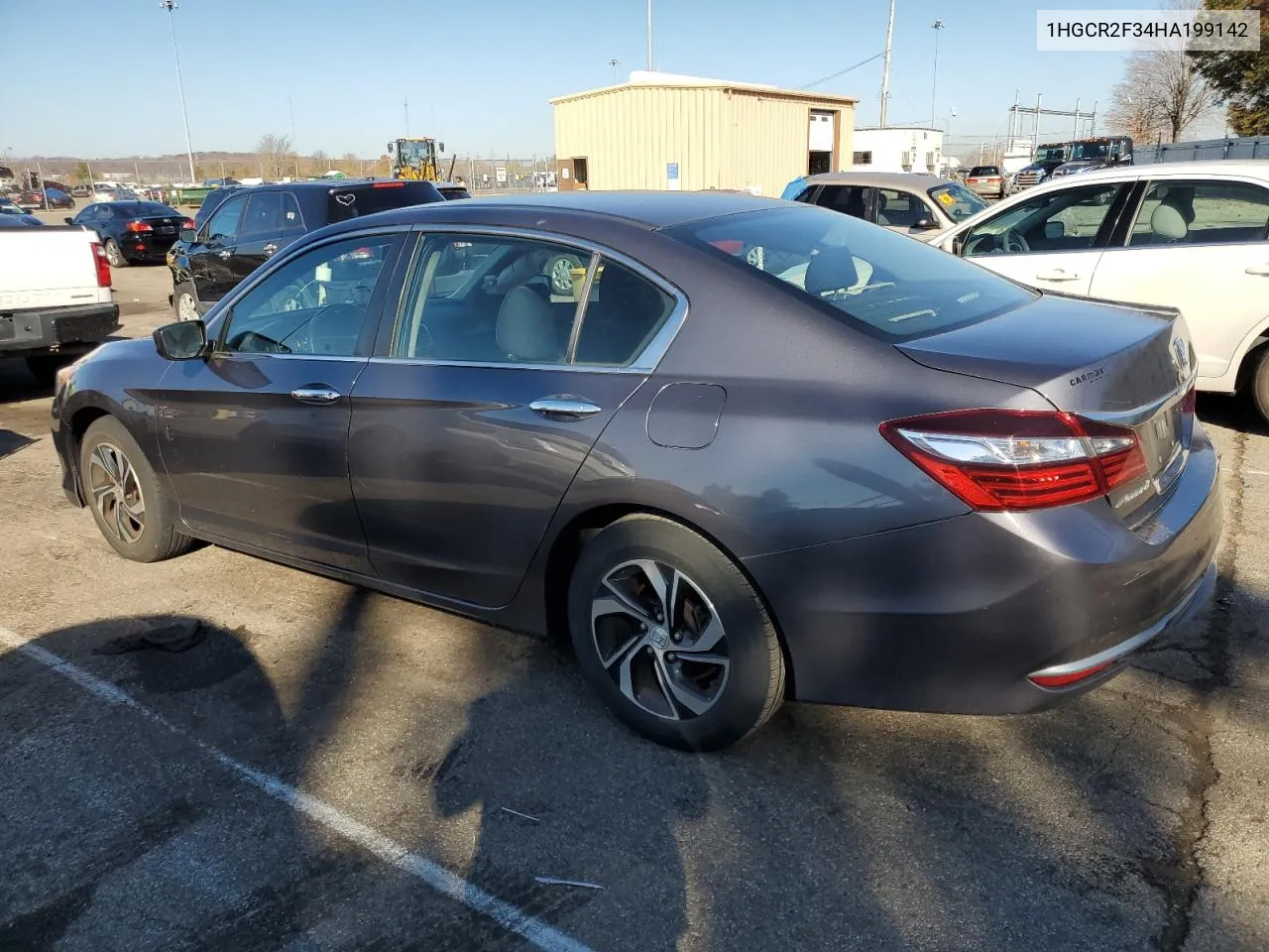 2017 Honda Accord Lx VIN: 1HGCR2F34HA199142 Lot: 79750014