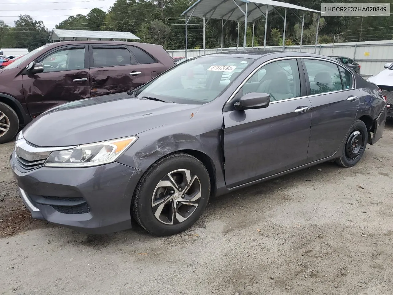 2017 Honda Accord Lx VIN: 1HGCR2F37HA020849 Lot: 81312494