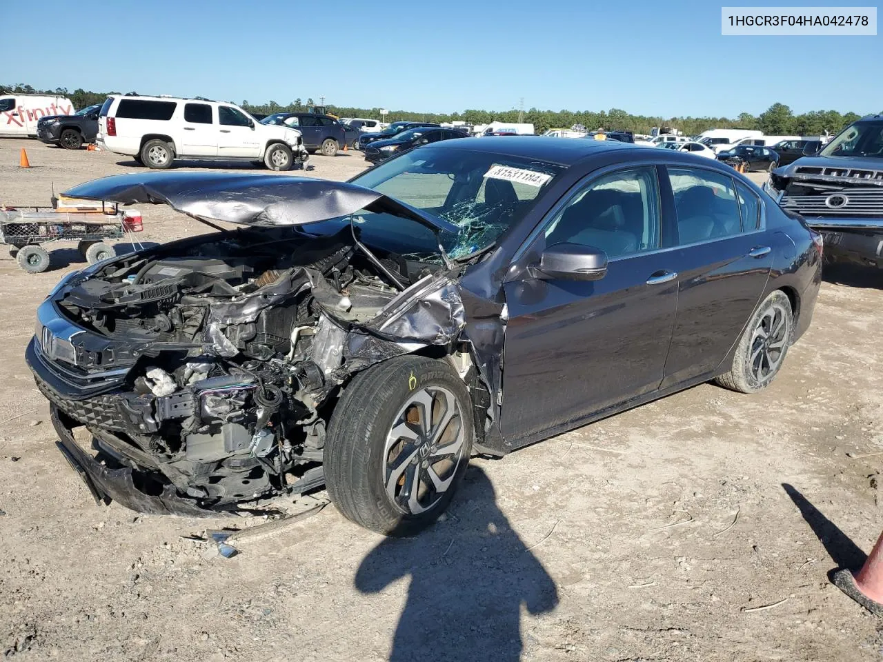 2017 Honda Accord Exl VIN: 1HGCR3F04HA042478 Lot: 81531184