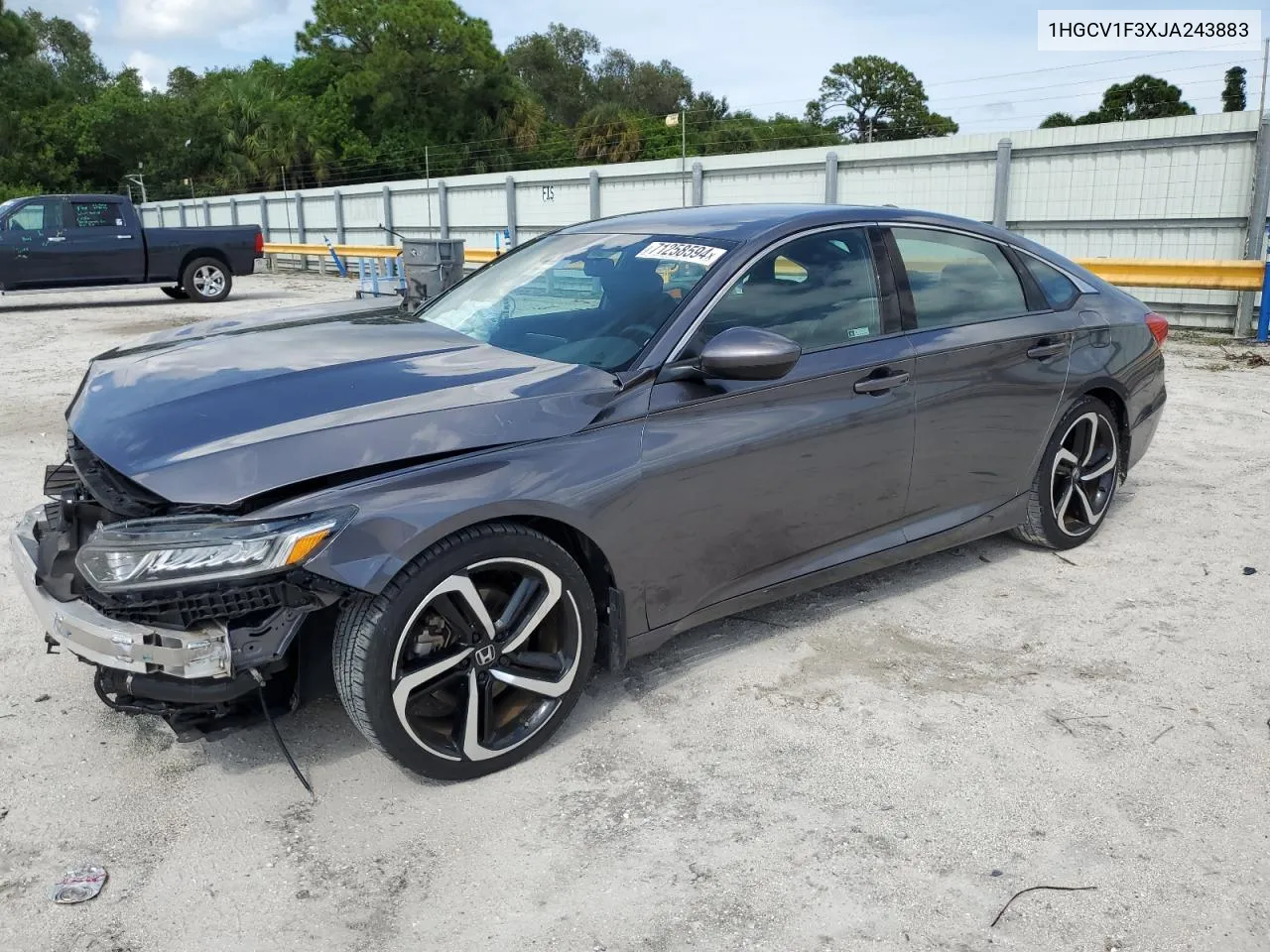 2018 Honda Accord Sport VIN: 1HGCV1F3XJA243883 Lot: 71258594