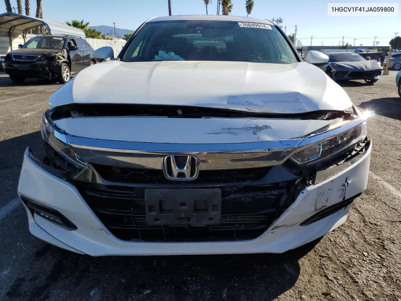 2018 Honda Accord Ex VIN: 1HGCV1F41JA059800 Lot: 76049914