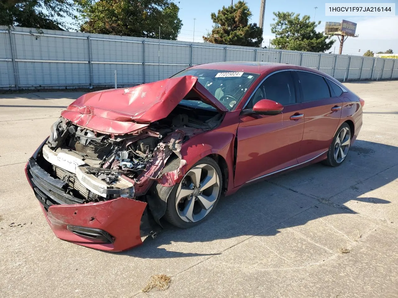 2018 Honda Accord Touring VIN: 1HGCV1F97JA216144 Lot: 77225024