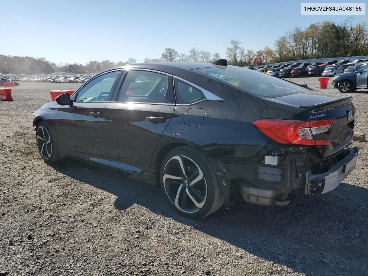 1HGCV2F34JA048156 2018 Honda Accord Sport