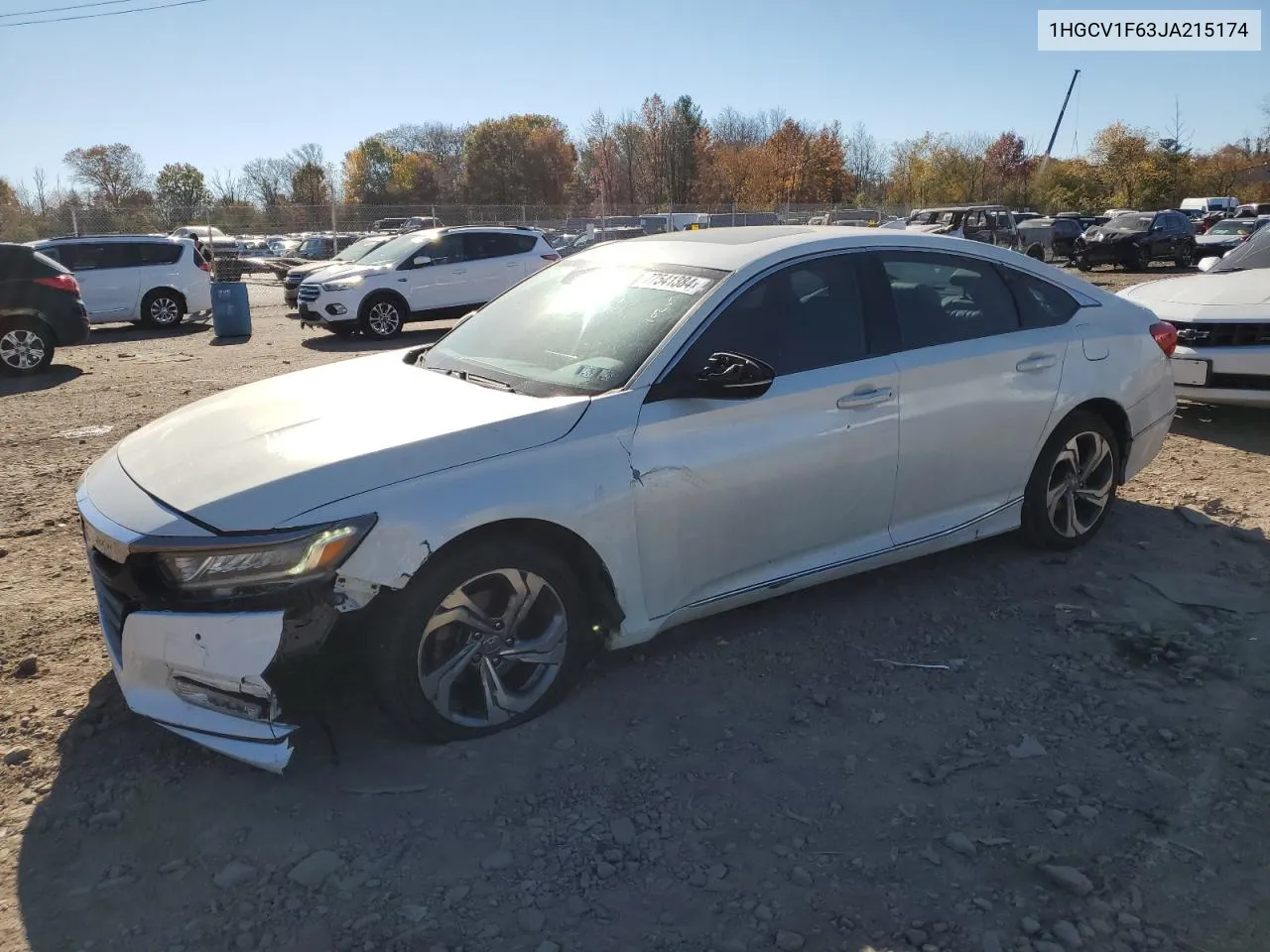 2018 Honda Accord Exl VIN: 1HGCV1F63JA215174 Lot: 77541384