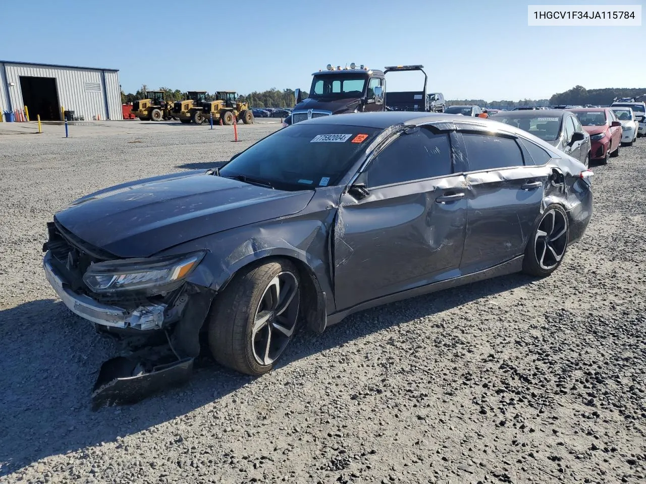 2018 Honda Accord Sport VIN: 1HGCV1F34JA115784 Lot: 77592004