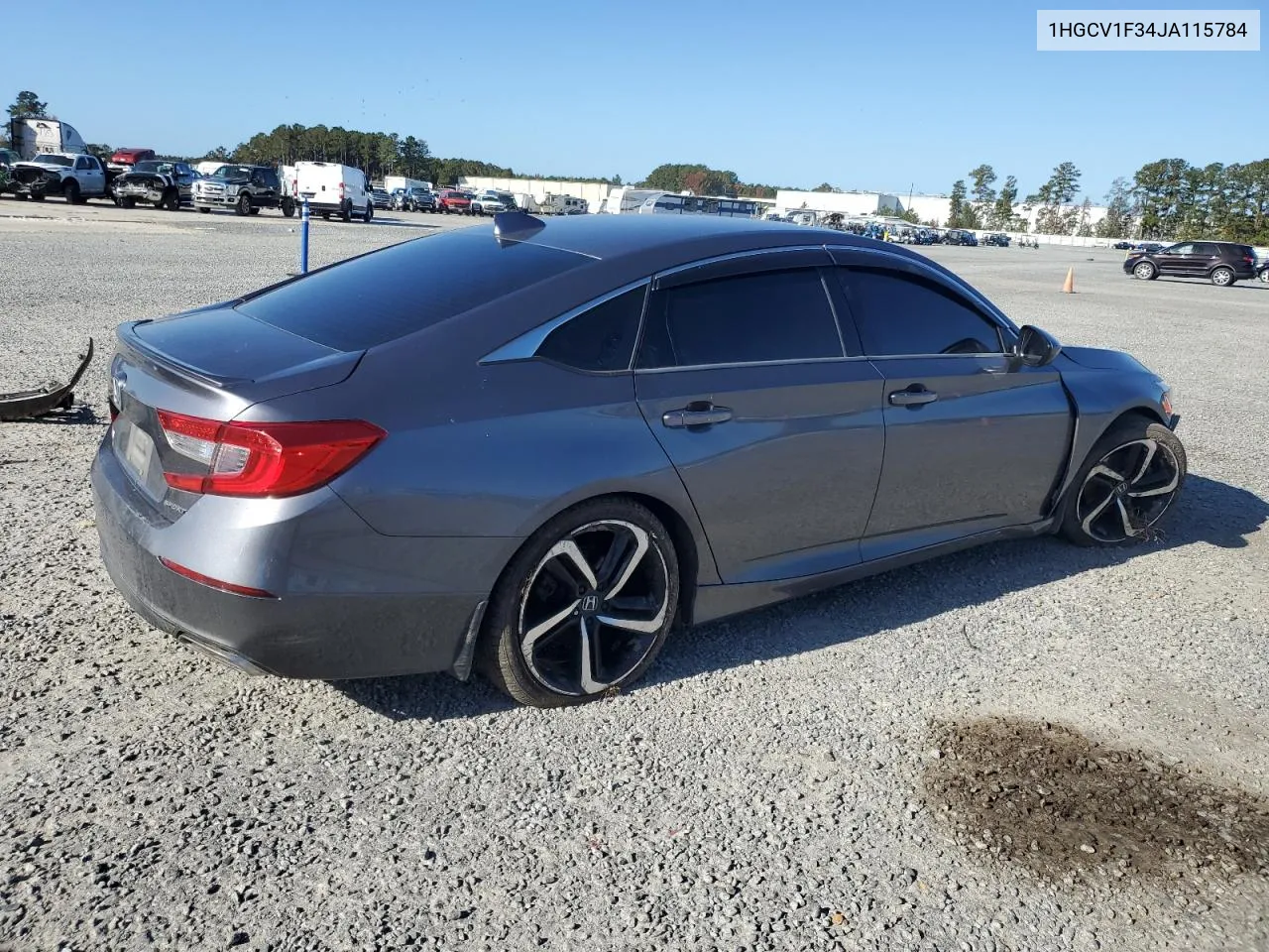 2018 Honda Accord Sport VIN: 1HGCV1F34JA115784 Lot: 77592004