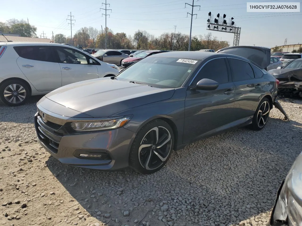 2018 Honda Accord Sport VIN: 1HGCV1F32JA076628 Lot: 77642434