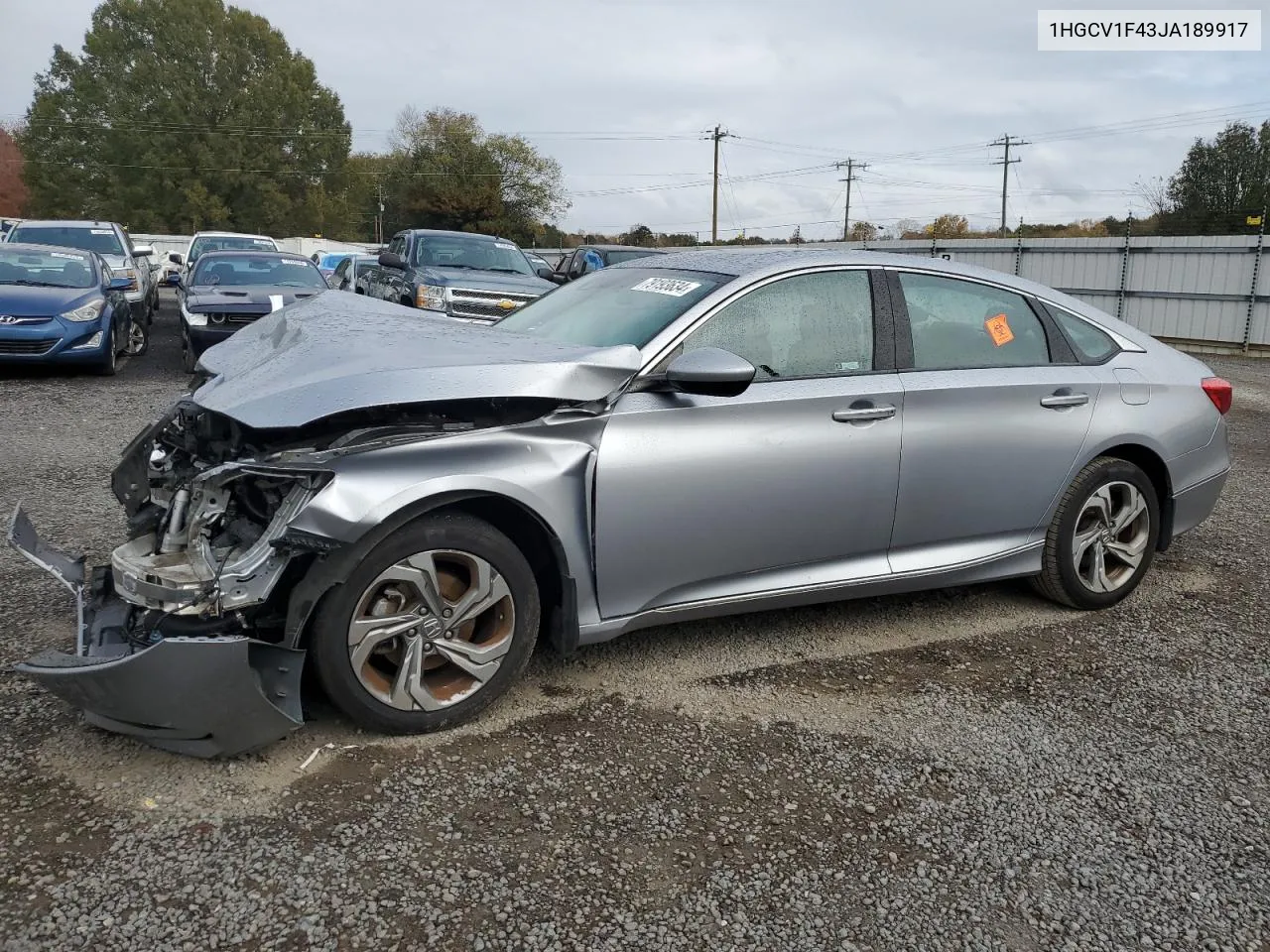 2018 Honda Accord Ex VIN: 1HGCV1F43JA189917 Lot: 79193634