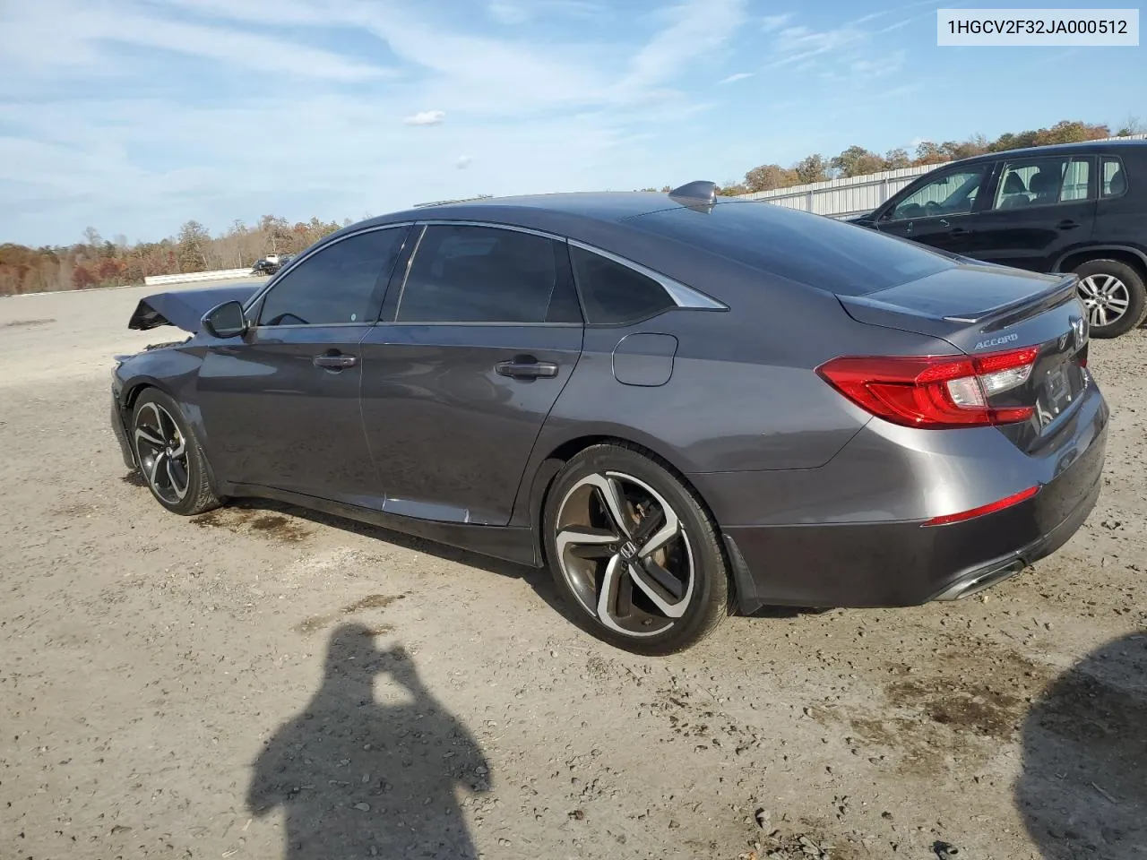 2018 Honda Accord Sport VIN: 1HGCV2F32JA000512 Lot: 79710484