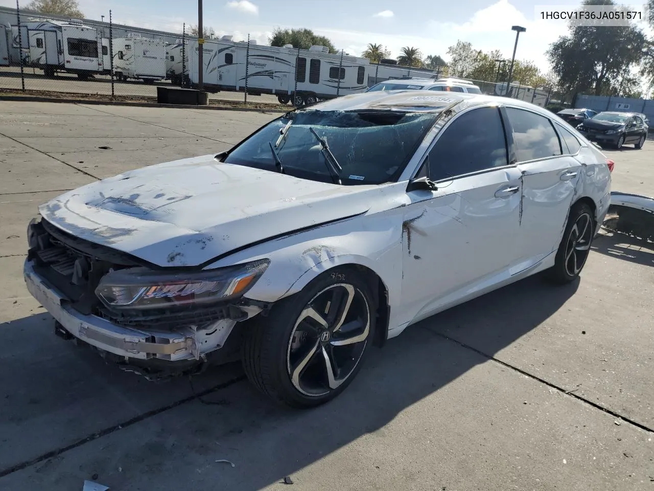 2018 Honda Accord Sport VIN: 1HGCV1F36JA051571 Lot: 80477734