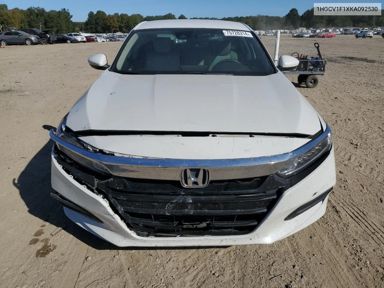 2019 Honda Accord Lx VIN: 1HGCV1F1XKA092530 Lot: 75728314