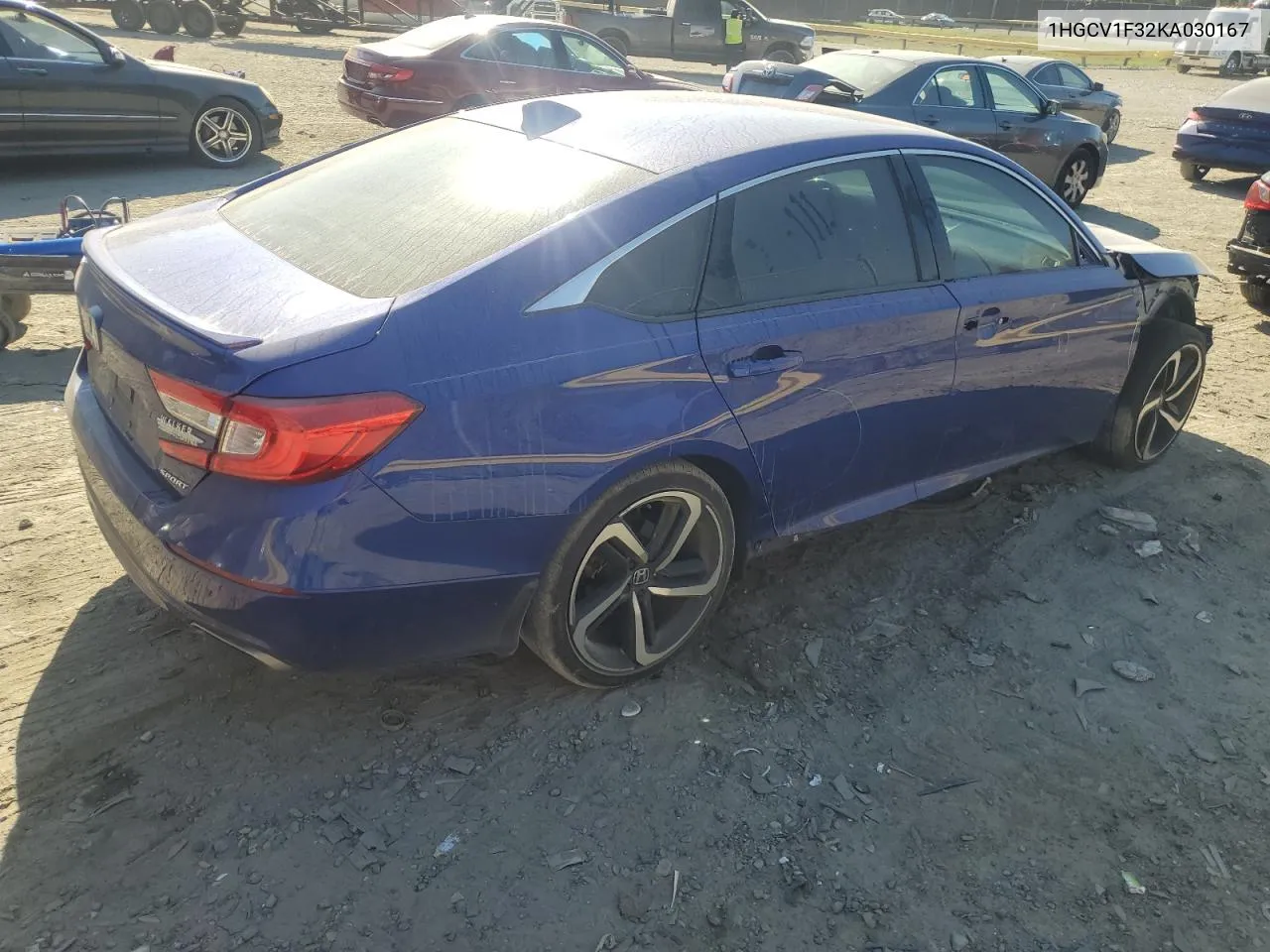 2019 Honda Accord Sport VIN: 1HGCV1F32KA030167 Lot: 76966974