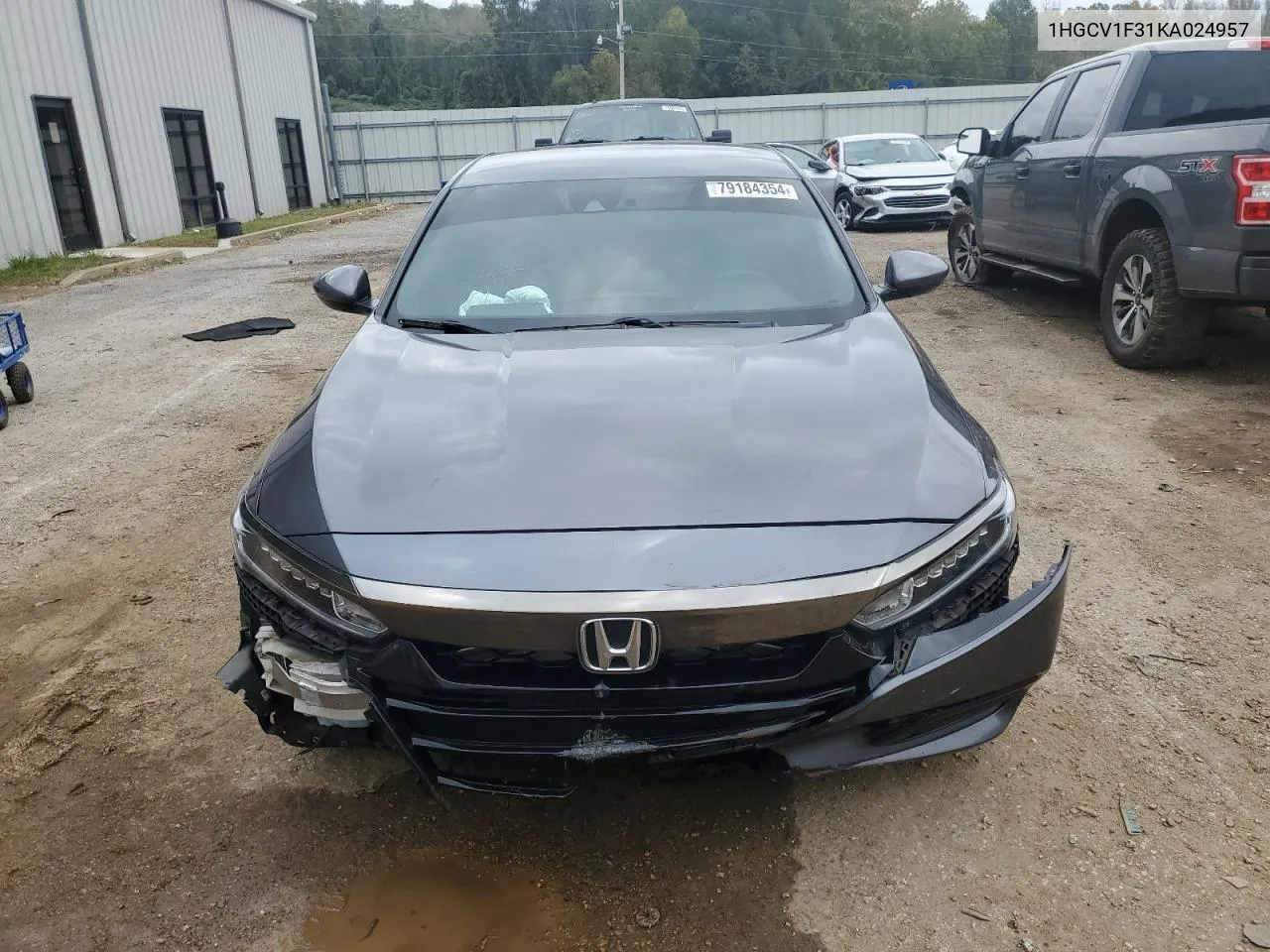 2019 Honda Accord Sport VIN: 1HGCV1F31KA024957 Lot: 79184354