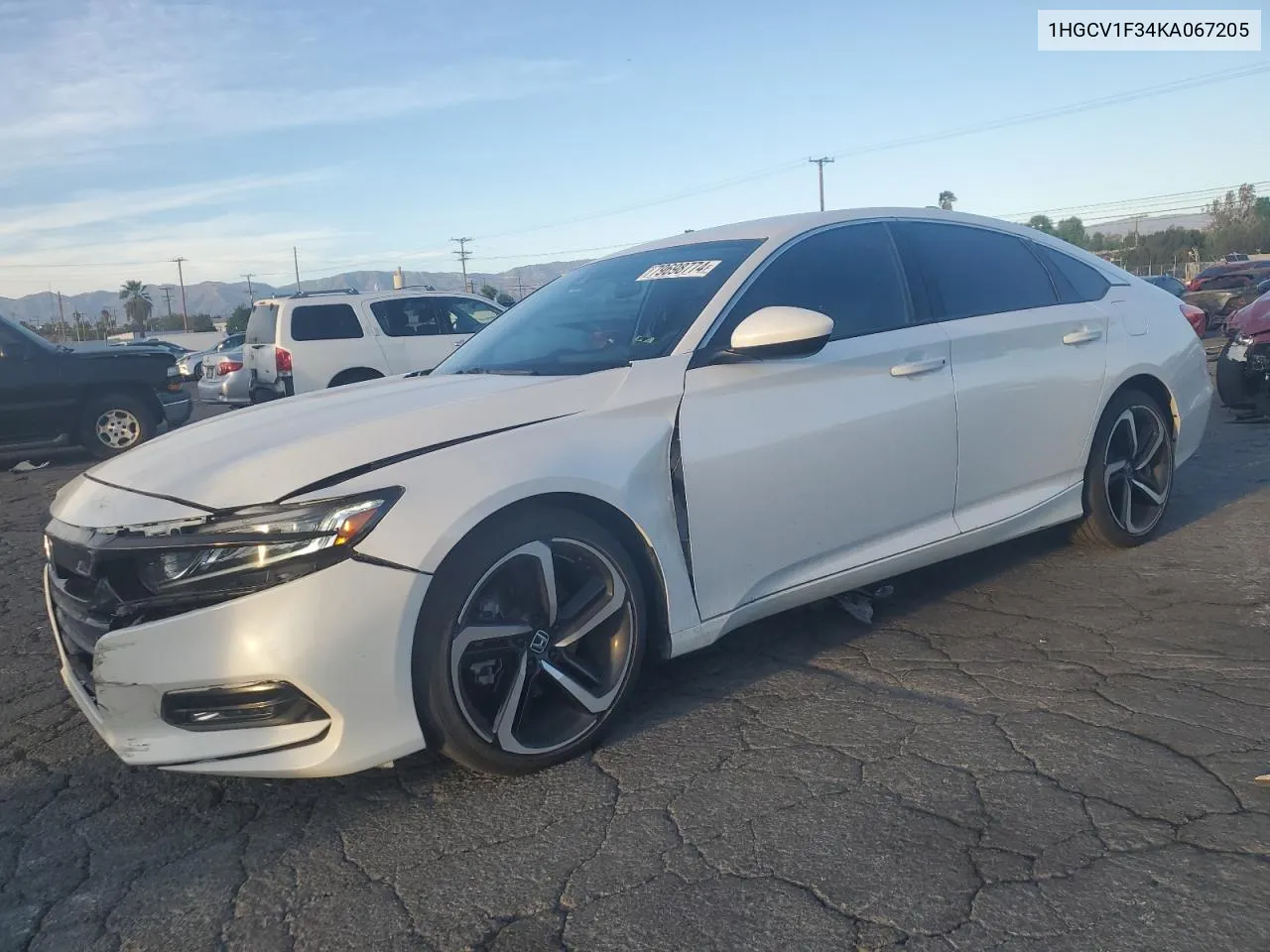 2019 Honda Accord Sport VIN: 1HGCV1F34KA067205 Lot: 79698774