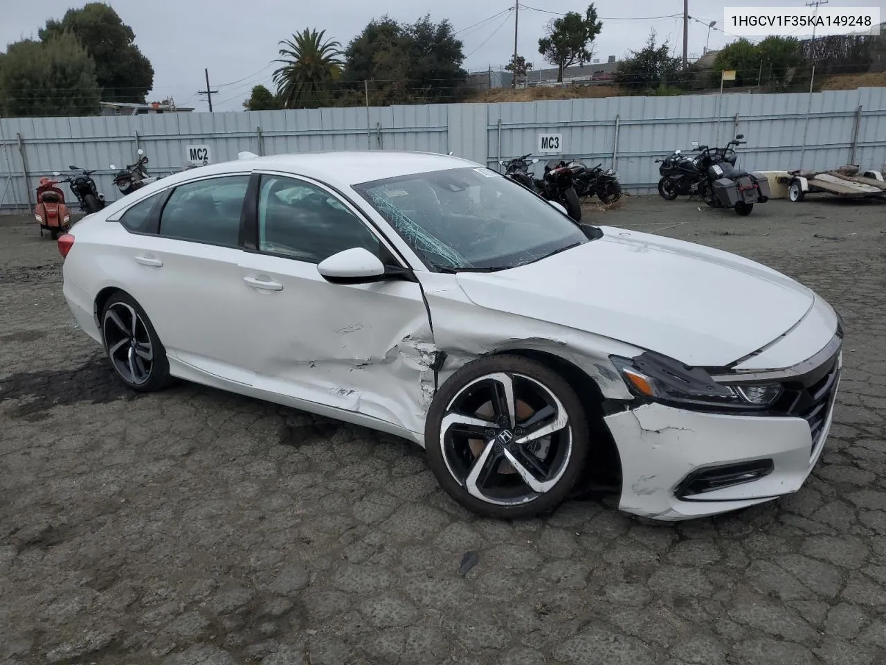 2019 Honda Accord Sport VIN: 1HGCV1F35KA149248 Lot: 80729074