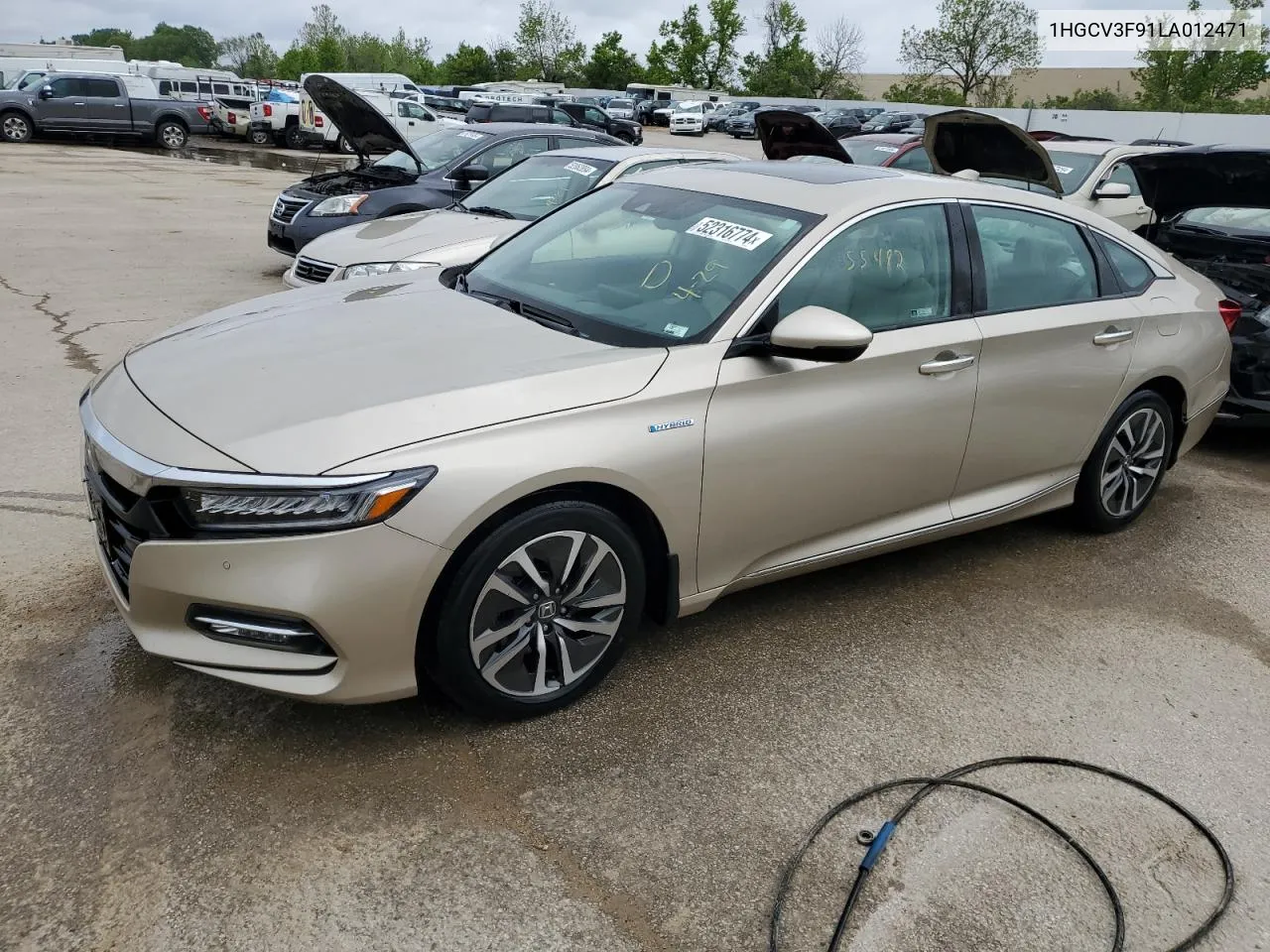 2020 Honda Accord Touring Hybrid VIN: 1HGCV3F91LA012471 Lot: 52316774