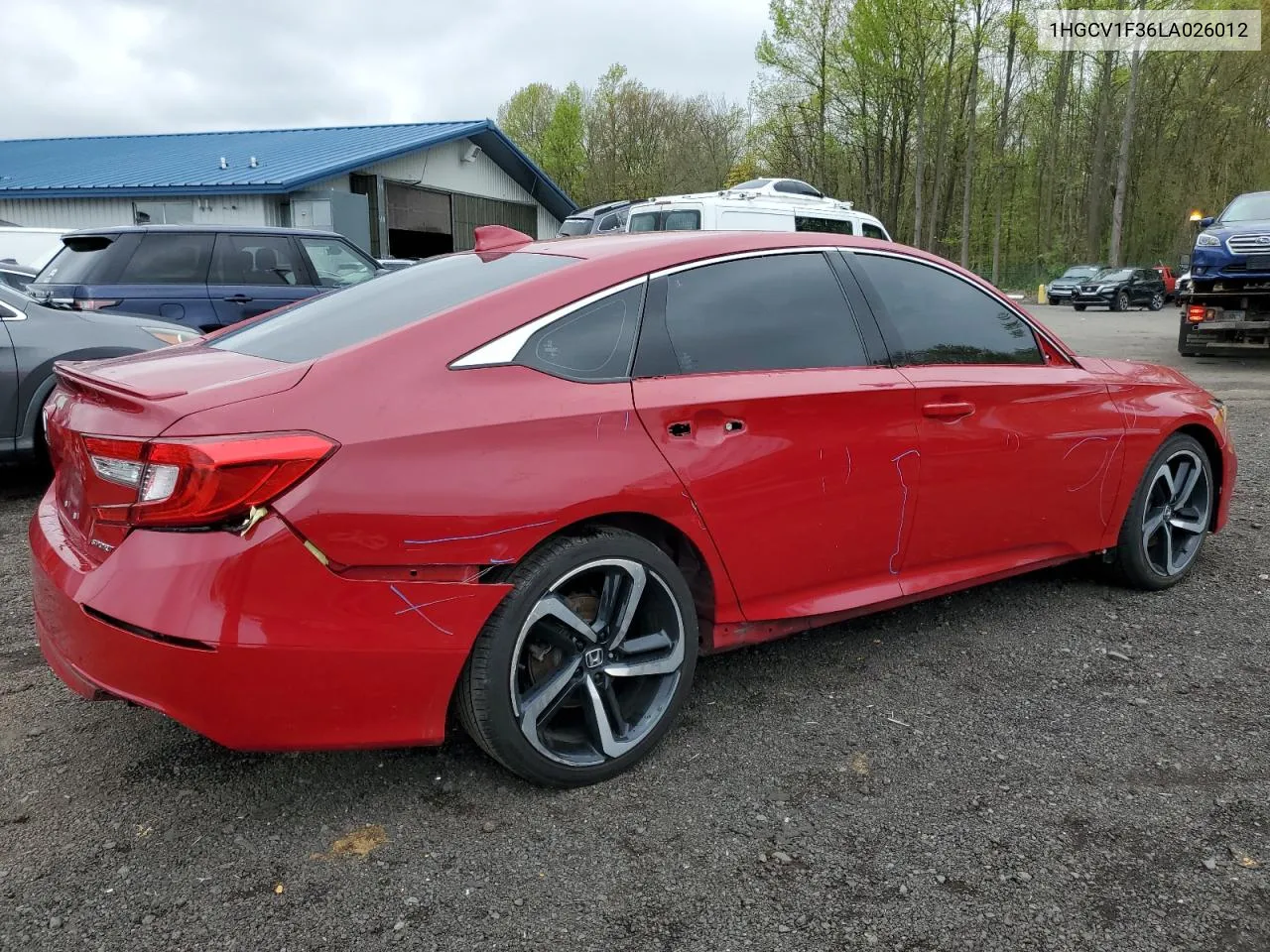 2020 Honda Accord Sport VIN: 1HGCV1F36LA026012 Lot: 52812374