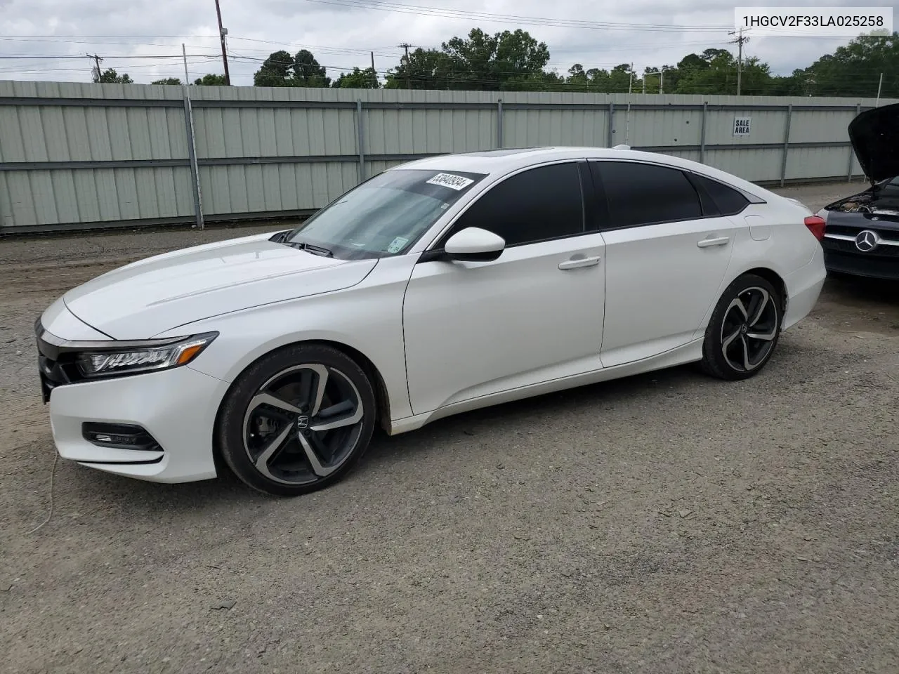 2020 Honda Accord Sport VIN: 1HGCV2F33LA025258 Lot: 53840934