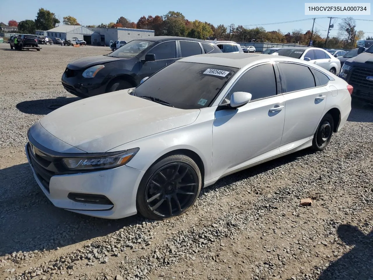 2020 Honda Accord Sport VIN: 1HGCV2F35LA000734 Lot: 76925464