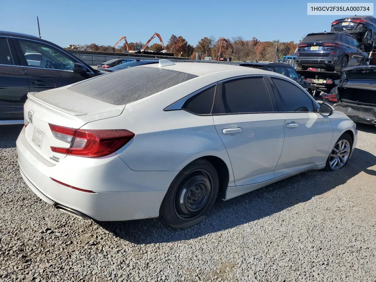 2020 Honda Accord Sport VIN: 1HGCV2F35LA000734 Lot: 76925464