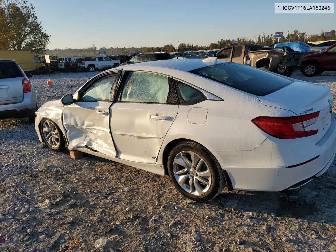 2020 Honda Accord Lx VIN: 1HGCV1F16LA150246 Lot: 77544464