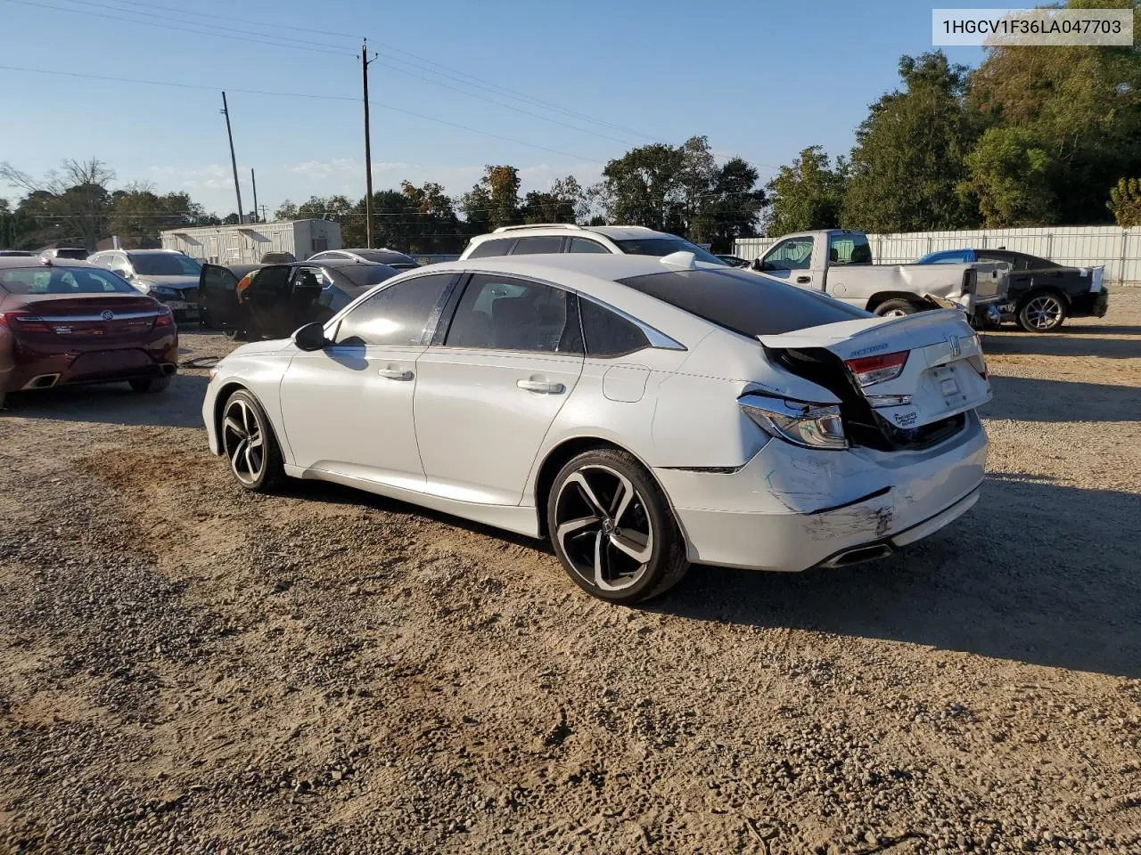 2020 Honda Accord Sport VIN: 1HGCV1F36LA047703 Lot: 77573154