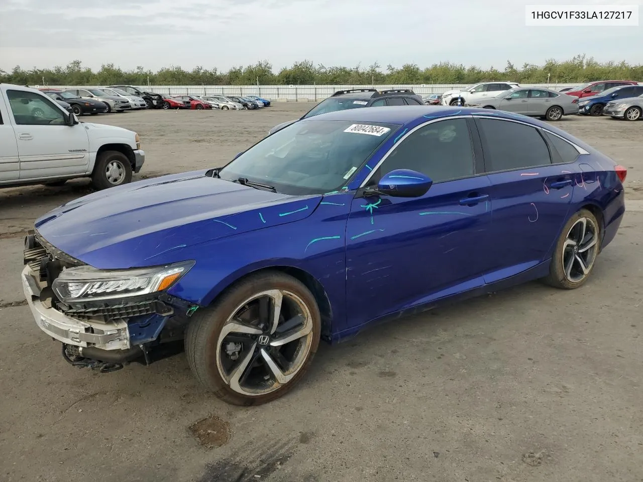 2020 Honda Accord Sport VIN: 1HGCV1F33LA127217 Lot: 80042684