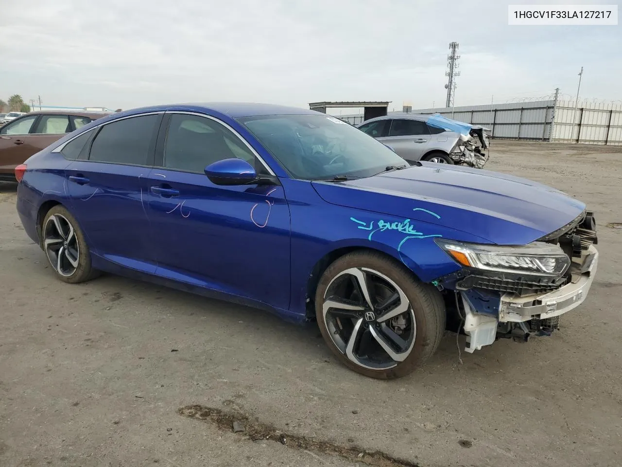 2020 Honda Accord Sport VIN: 1HGCV1F33LA127217 Lot: 80042684