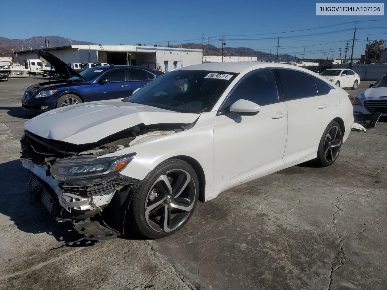 2020 Honda Accord Sport VIN: 1HGCV1F34LA107106 Lot: 80063774