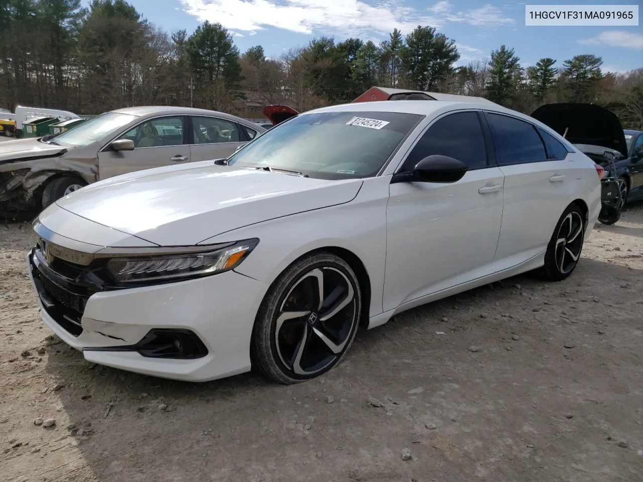 2021 Honda Accord Sport VIN: 1HGCV1F31MA091965 Lot: 51245724