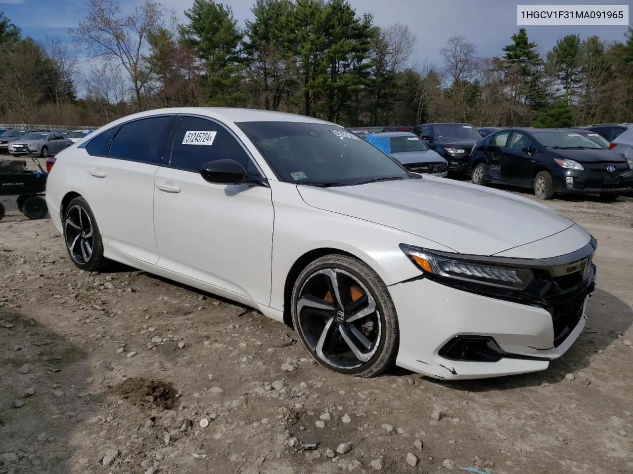 2021 Honda Accord Sport VIN: 1HGCV1F31MA091965 Lot: 51245724