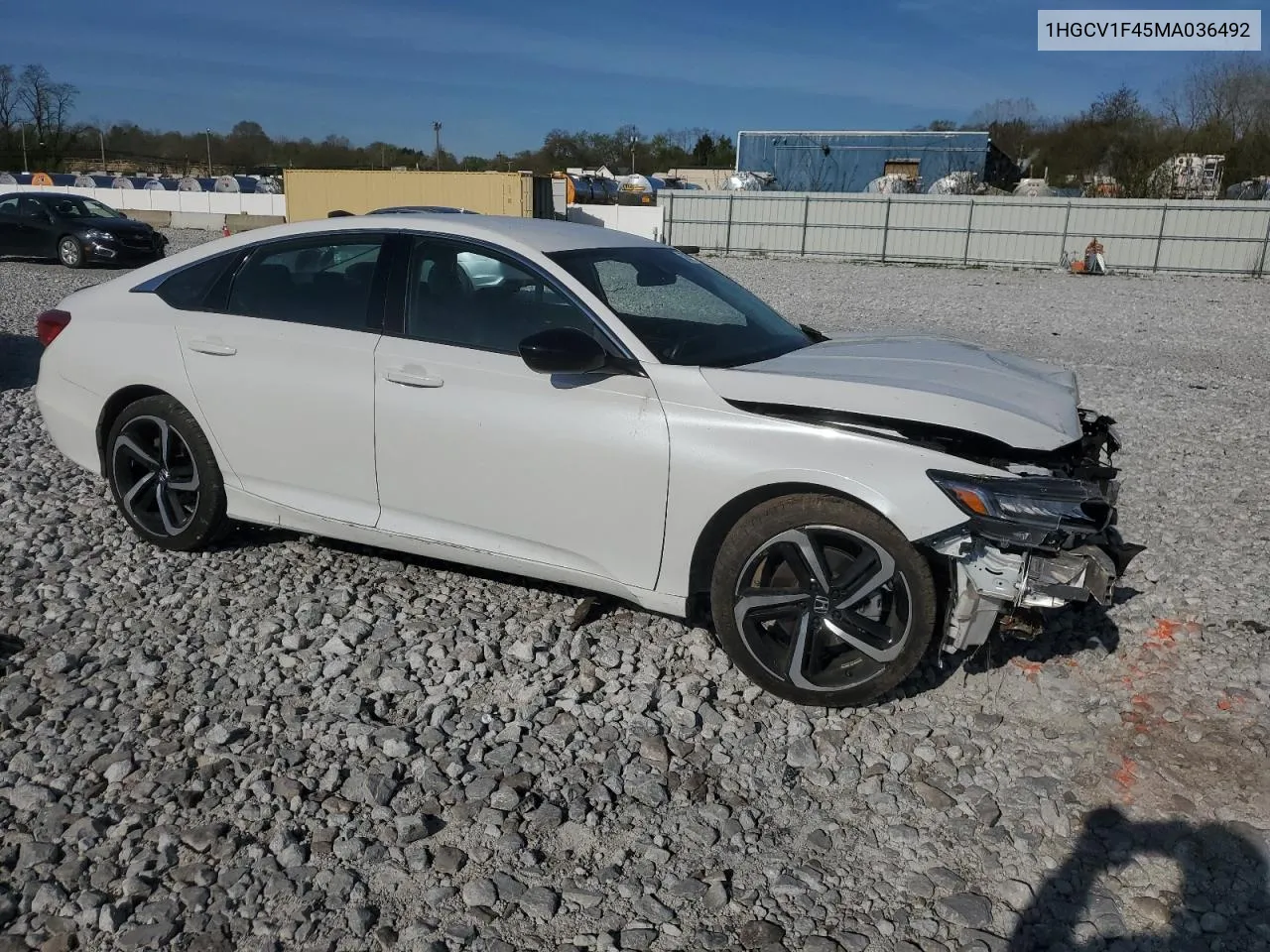 2021 Honda Accord Sport Se VIN: 1HGCV1F45MA036492 Lot: 52653774