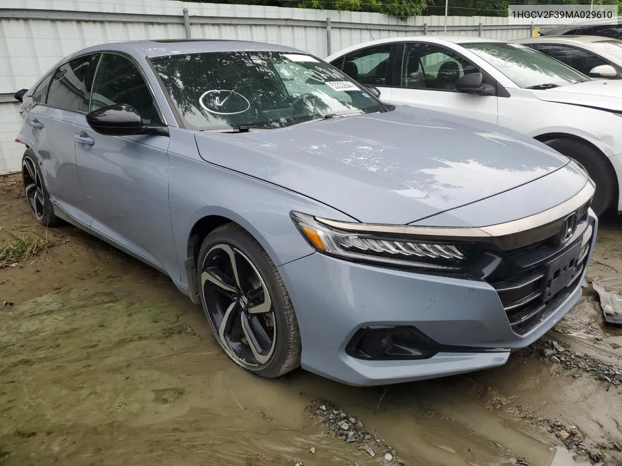 2021 Honda Accord Sport VIN: 1HGCV2F39MA029610 Lot: 53333644