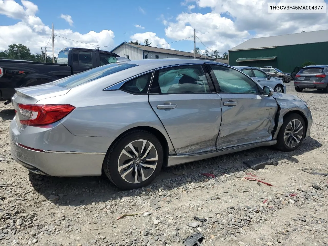 2021 Honda Accord Hybrid Ex VIN: 1HGCV3F45MA004377 Lot: 60925414