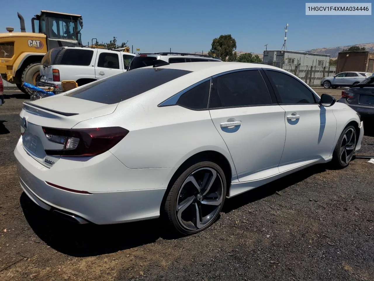 2021 Honda Accord Sport Se VIN: 1HGCV1F4XMA034446 Lot: 62106284