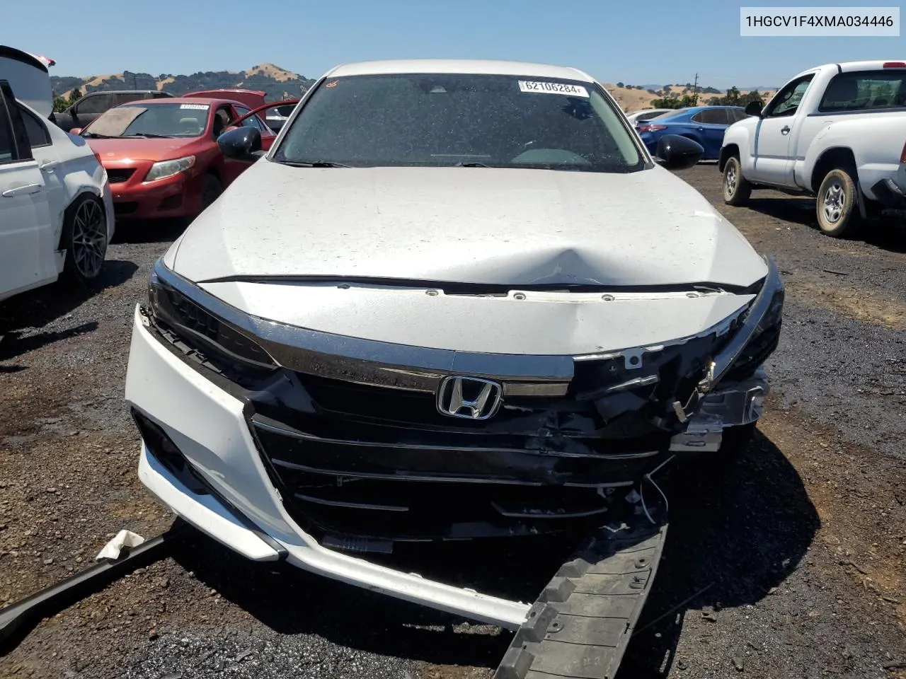 2021 Honda Accord Sport Se VIN: 1HGCV1F4XMA034446 Lot: 62106284