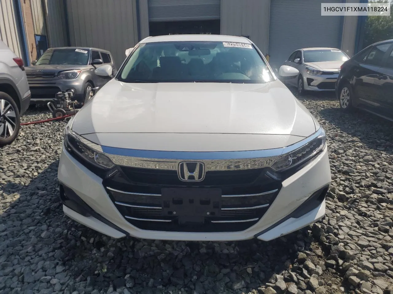 2021 Honda Accord Lx VIN: 1HGCV1F1XMA118224 Lot: 62294514