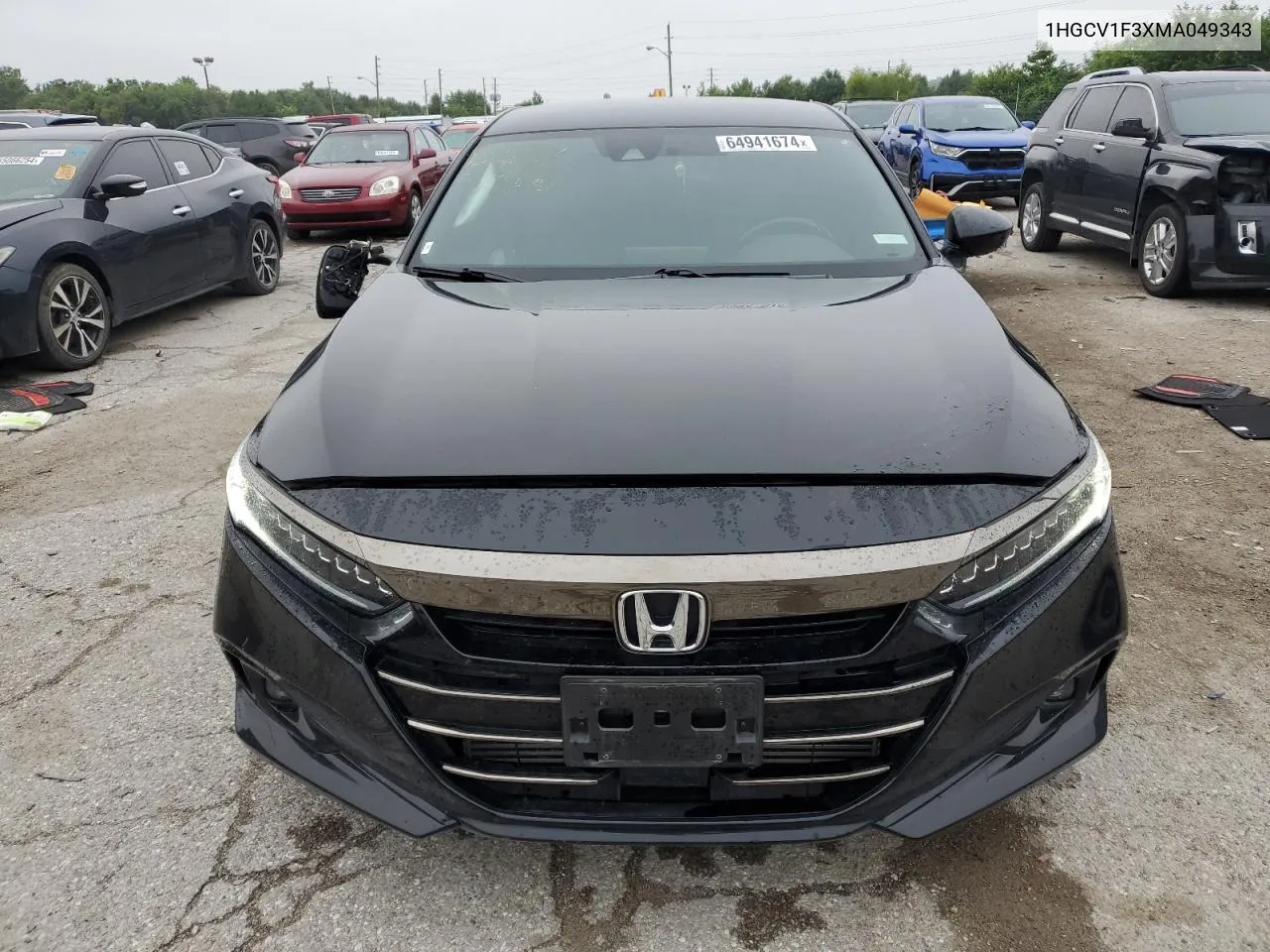 2021 Honda Accord Sport VIN: 1HGCV1F3XMA049343 Lot: 64941674