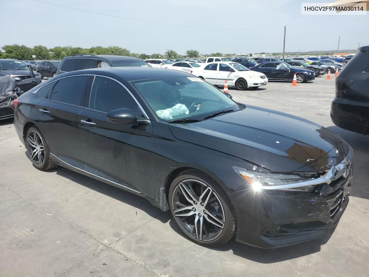 2021 Honda Accord Touring VIN: 1HGCV2F97MA030114 Lot: 65854974