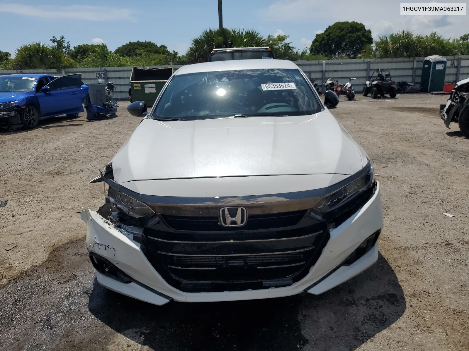 2021 Honda Accord Sport VIN: 1HGCV1F39MA063217 Lot: 66353624