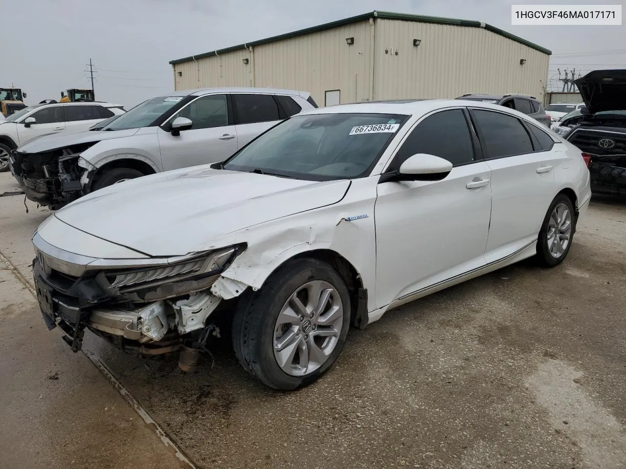 2021 Honda Accord Hybrid Ex VIN: 1HGCV3F46MA017171 Lot: 66736834