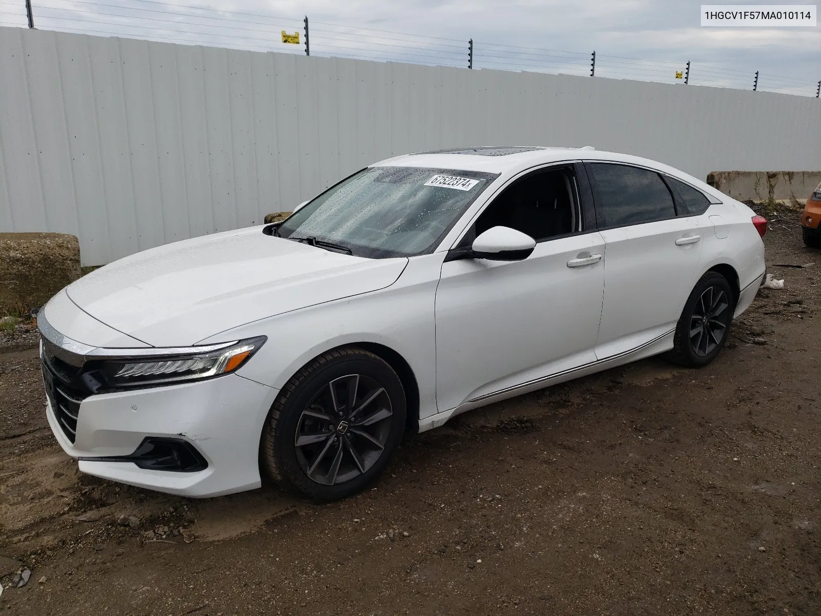 2021 Honda Accord Exl VIN: 1HGCV1F57MA010114 Lot: 67522374