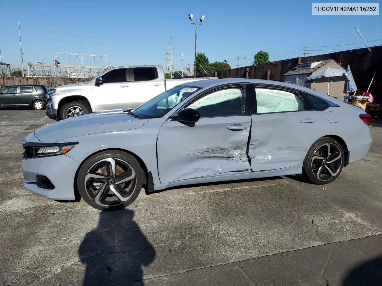 1HGCV1F42MA116252 2021 Honda Accord Sport Se