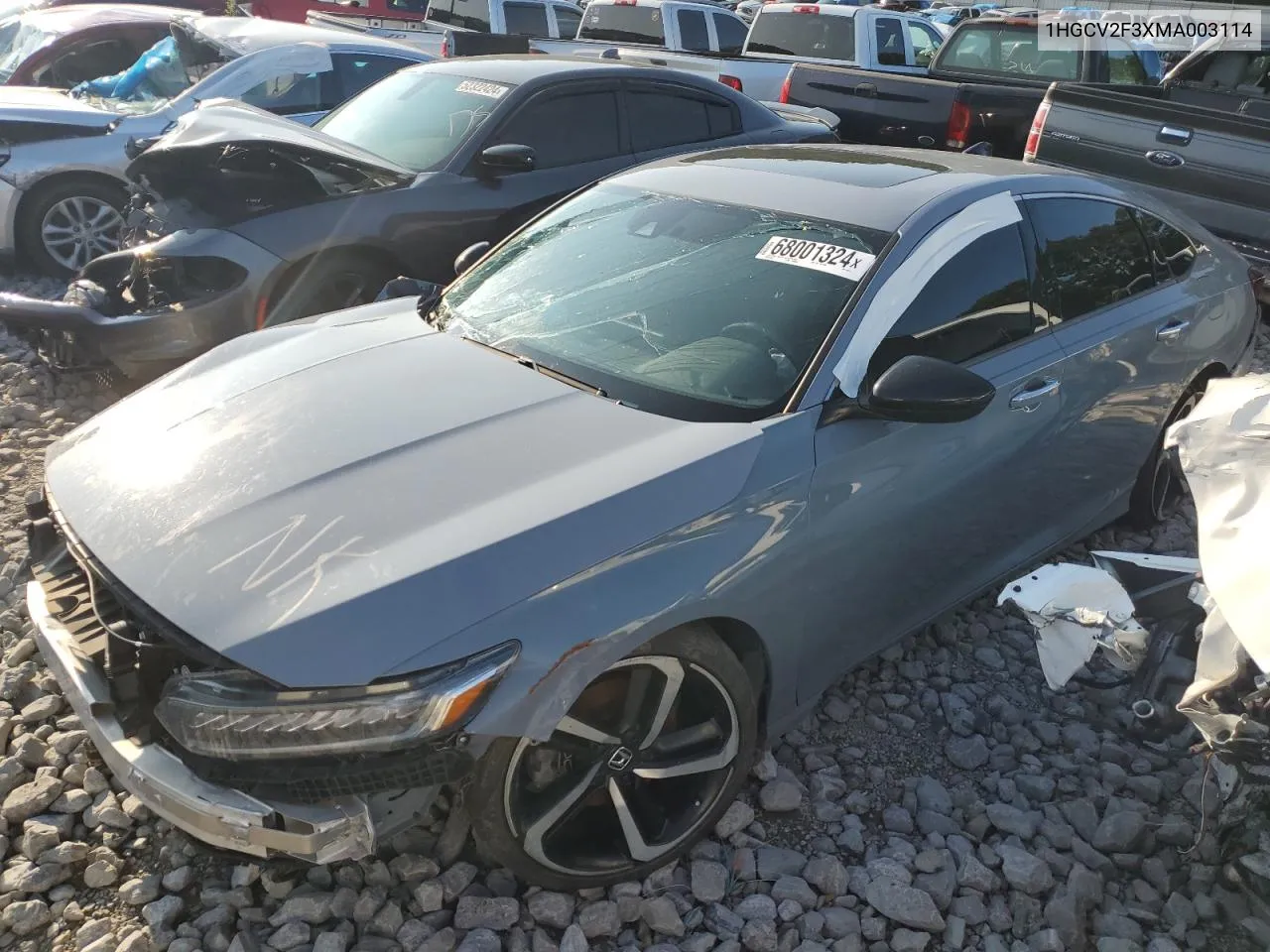 2021 Honda Accord Sport VIN: 1HGCV2F3XMA003114 Lot: 68001324