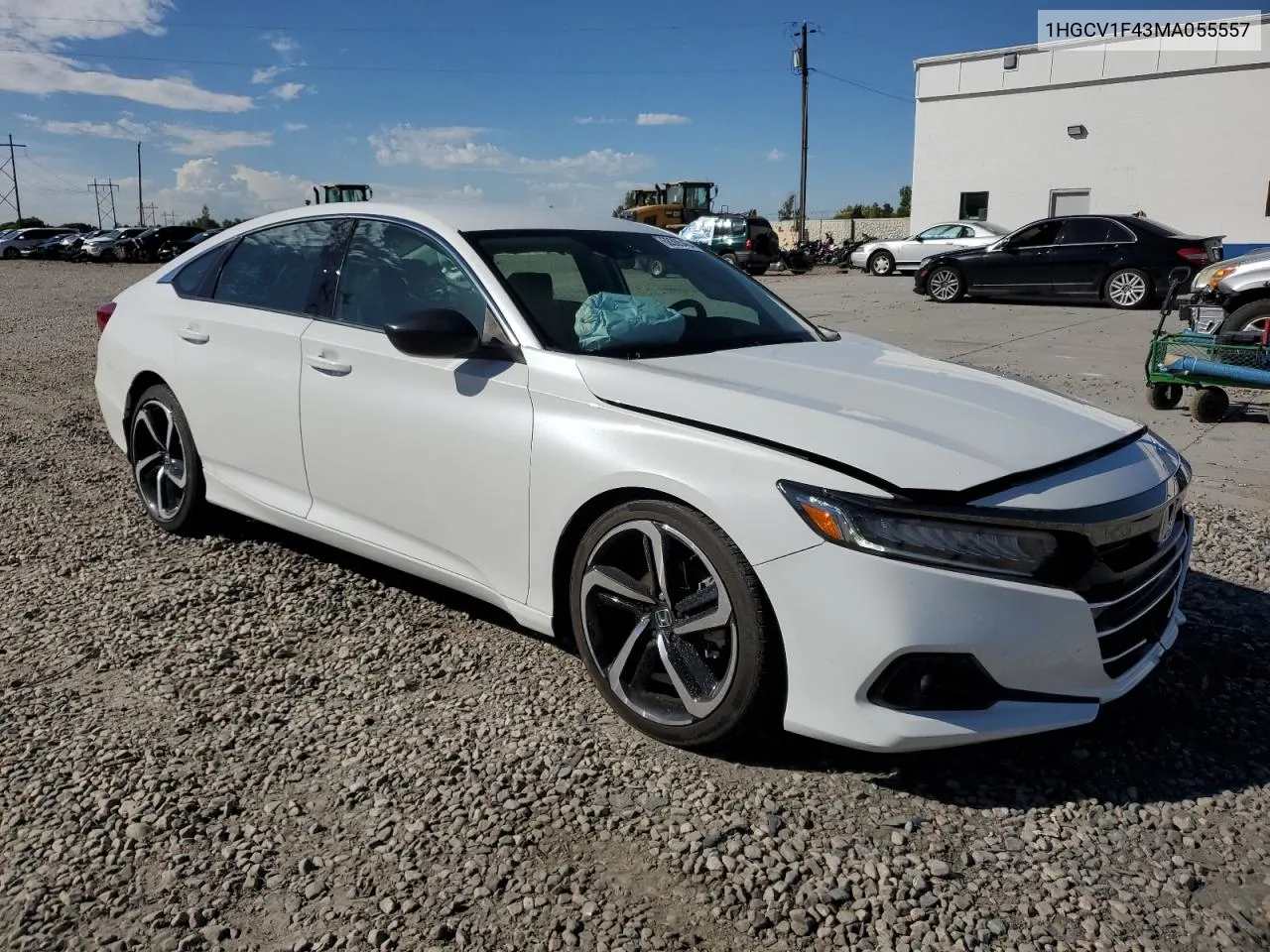 2021 Honda Accord Sport Se VIN: 1HGCV1F43MA055557 Lot: 68305464