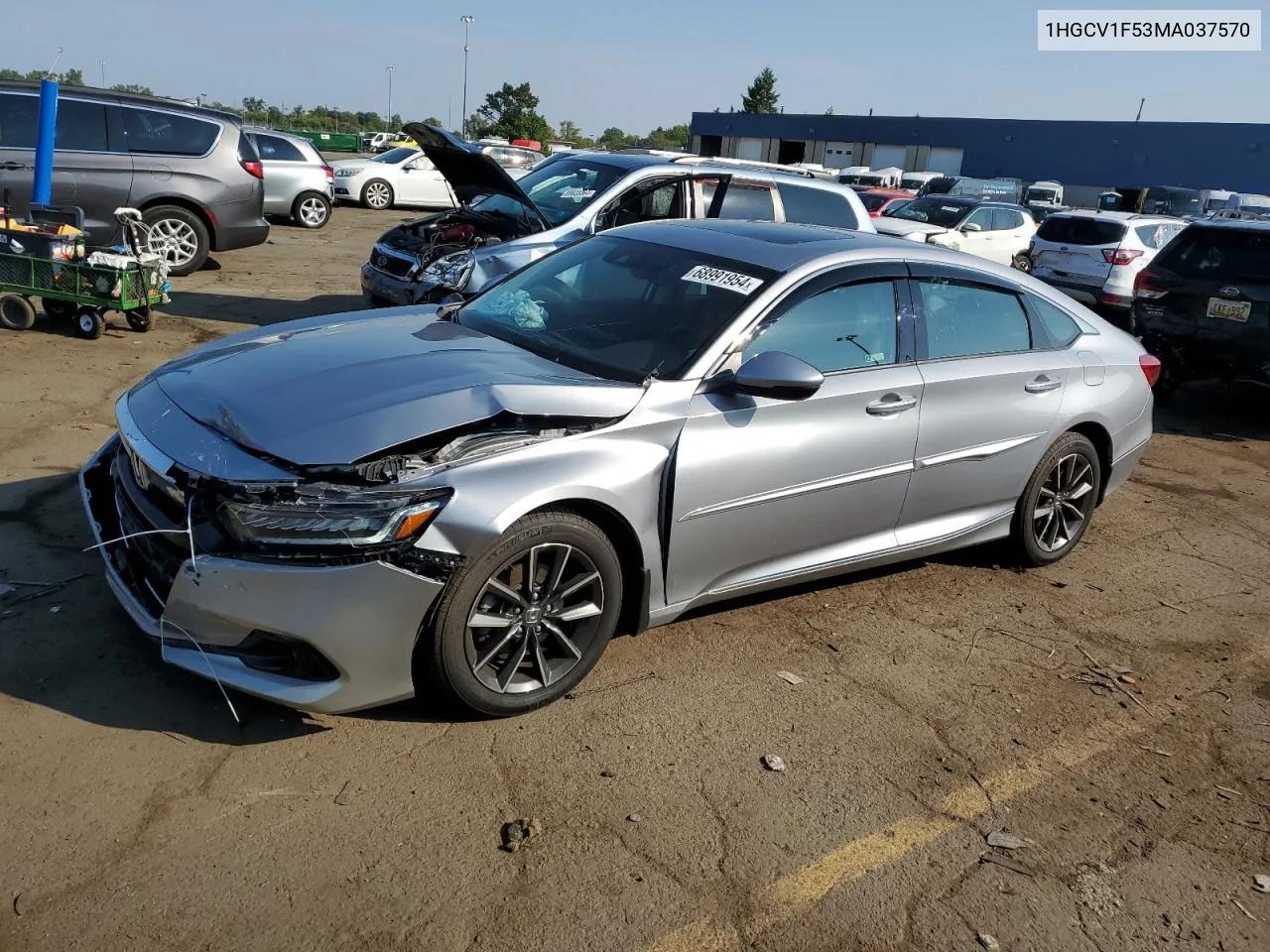 1HGCV1F53MA037570 2021 Honda Accord Exl