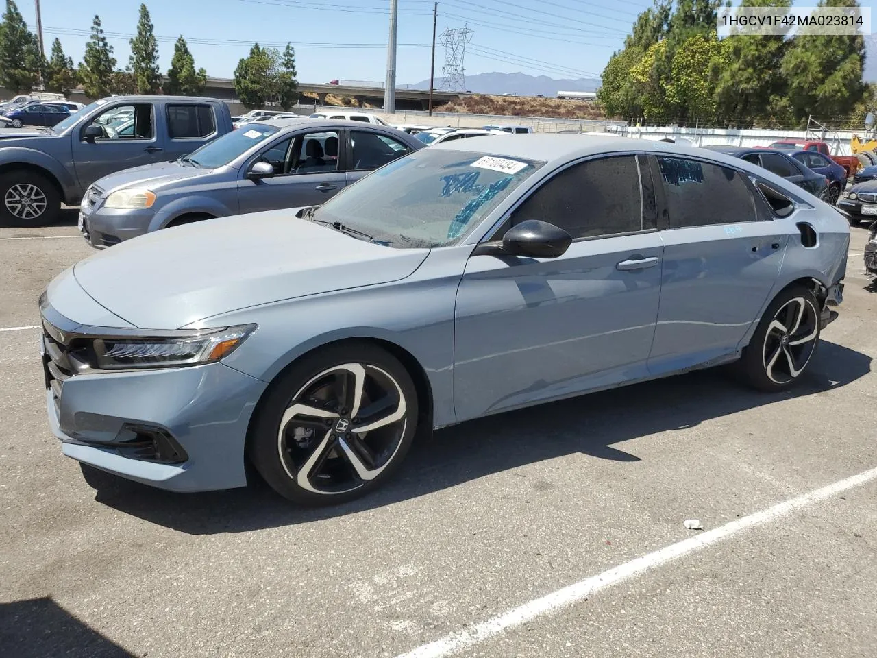 2021 Honda Accord Sport Se VIN: 1HGCV1F42MA023814 Lot: 69100484